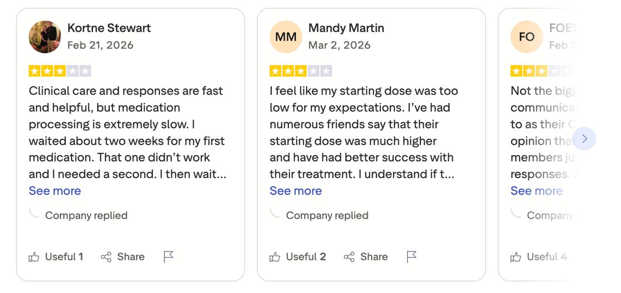 Hers Trustpilot reviews